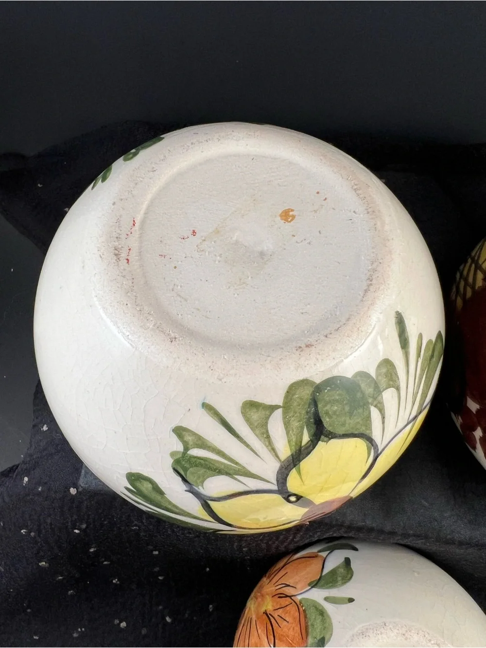 Set Of 3 Handpainted Vintage Pottery Succulent Cactus Flower Pots
